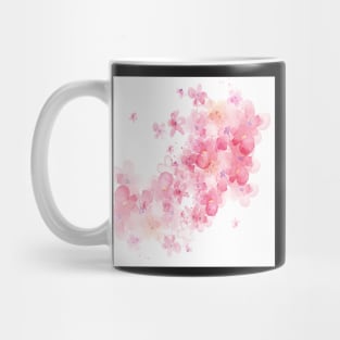 Floral Pink on White Background Happy Inspirational Design Cute Vacation Beach Wear & Gifts Mug